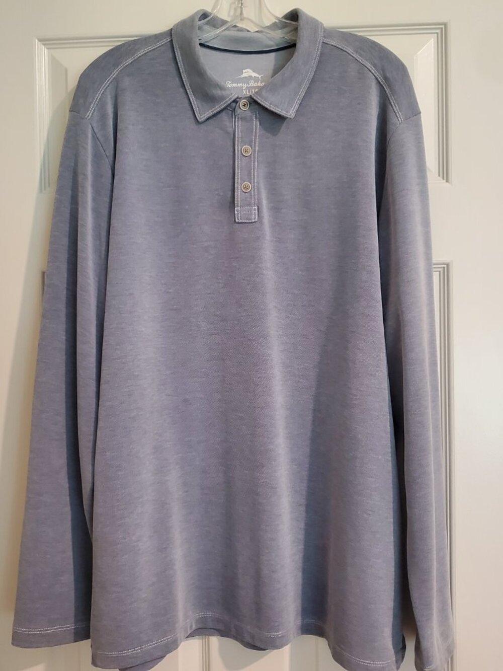 Tommy Bahama Blue Long Sleeve Polo Shirt - Mens XL - Excellent Condition